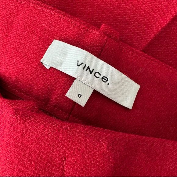 Vince Flannel Tailored Wool Blend Pants in Crimson Red Size 0 XS - Picture 11 of 15